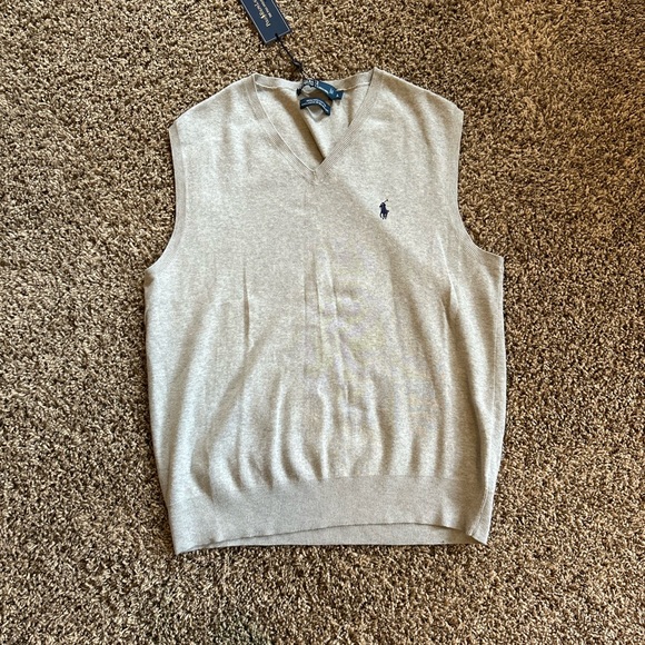 Ralph Lauren Light Gray V-Neck Sweater - Picture 8 of 11